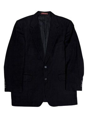 NORDSTROM Vintage CAMELHAIR Blazer 90s Business Casual Black Jacket Mens 42L